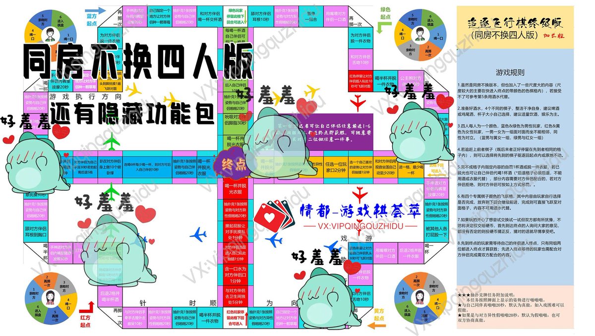 四人追逐飞行棋— 四人同房不换plus版 两对夫妻 情侣 畅玩哦 #四人飞行棋 #两对夫妻 #同房不换  #纸质游戏棋 和 原图都有哦  #二男二女 四人追逐