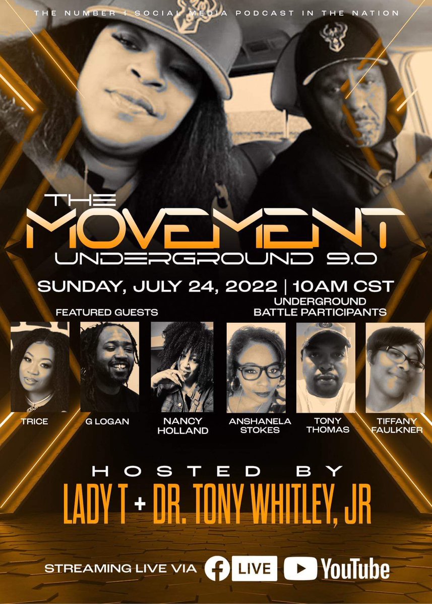 art_trice's tweet photo. THE HIP HOP CHURCH WEEKEND STARTS NOW!!!🔥🔥🔥🔥

THURSDAY @6:30pmCST
STRAIGHT P NO MIX WORD STUDY W/TEAM UNDERGROUND 
SUNDAY JULY 24TH 2022 @10:00amCST 
#movementunderground90
#HipHopChurch
#ladytsmatthew25project
#SpinAwards2022 https://t.co/Zca7K0D7Yq
