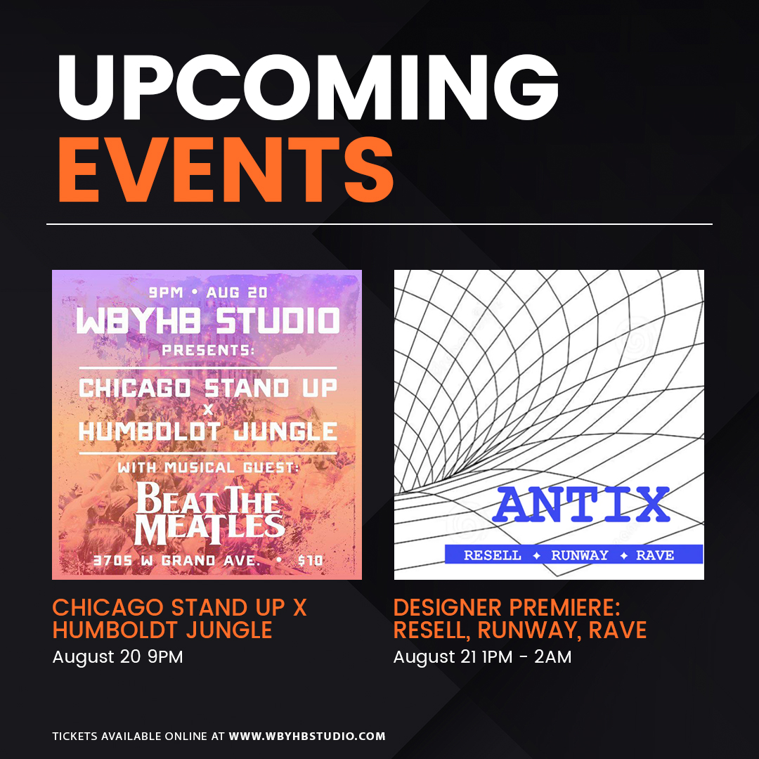 wbyhbstudio's tweet photo. Upcoming events this August! 🔥🔥 Get your tickets to these exciting events: https://t.co/OAexUyRL0k
.
.
.
.
.
#chicago #event #events #venue #chicagoparty #party #upcoming #upcomingevent #august #comedy #standupcomedy #standup #comedyshow #comedynight #nightout #runway #rave https://t.co/aLA73bwUC1