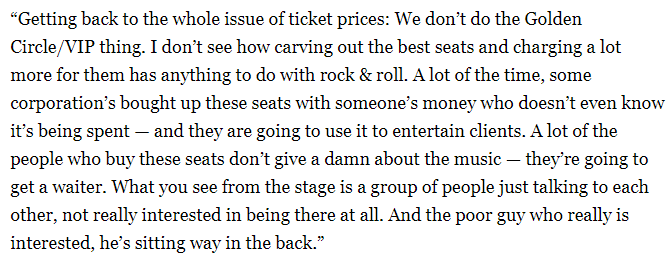 Reading about these ridiculous ticket prices for Springsteen reminds me of how much I miss Tom Petty