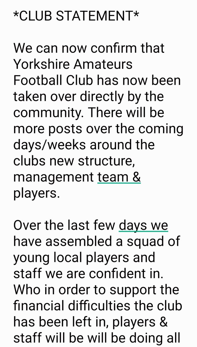 CLUB STATEMENT - PART 1