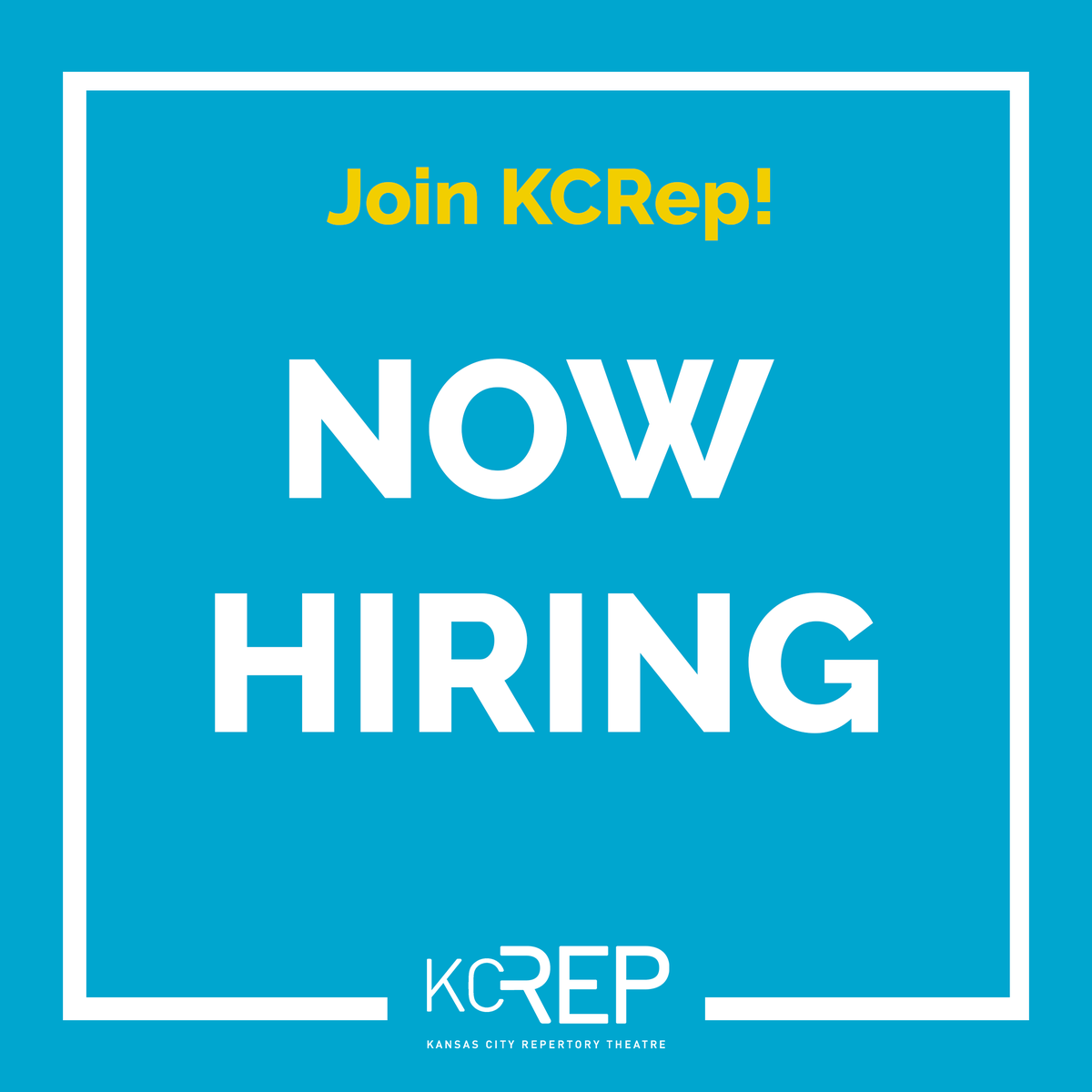 Join the KCRep team! We are currently accepting applications for a Development Officer, COVID-19 Compliance Officer, Stage Carpenter, and more!

KCRep is an Equal Opportunity Employer dedicated to Inclusion, Diversity, Equity, and Anti-Racism (IDEA). 

opportunities.kcrep.org
