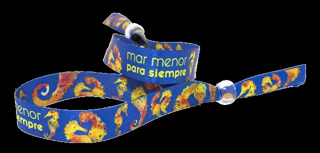 Pulsera solidaria "Mar Menor para siempre". Proyecto que surge de un grupo de personas que quieren mantener la concienciación social y enviar un mensaje positivo en la recuperación del #MarMenor. Obra del pintor Álvaro Peña, su donativo de 3€ va destinado a #pactoporelmarmenor