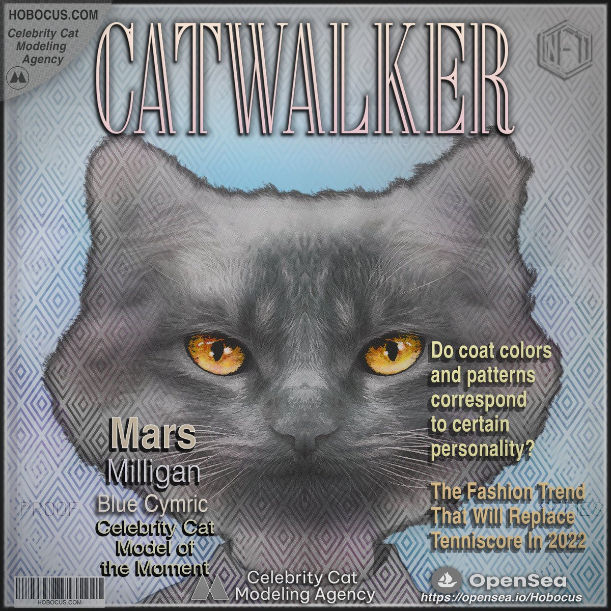 Celebrity Cat Modeling Agency - focuses on real cat models to meet the needs of commercial clients and photographers worldwide.

opensea.io/collection/cel…
hobocus.com

#NFTsales  #NFTs
#OpenSeaNFT  
#psychedelicart
#trippyart   
#nftcollectors
