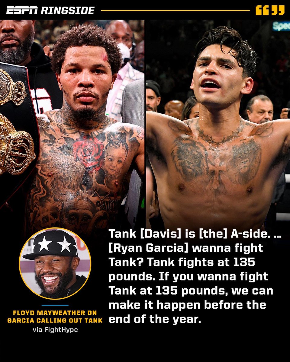 Floyd is open to making the Davis-Garcia fight. ... But under one condition 👀