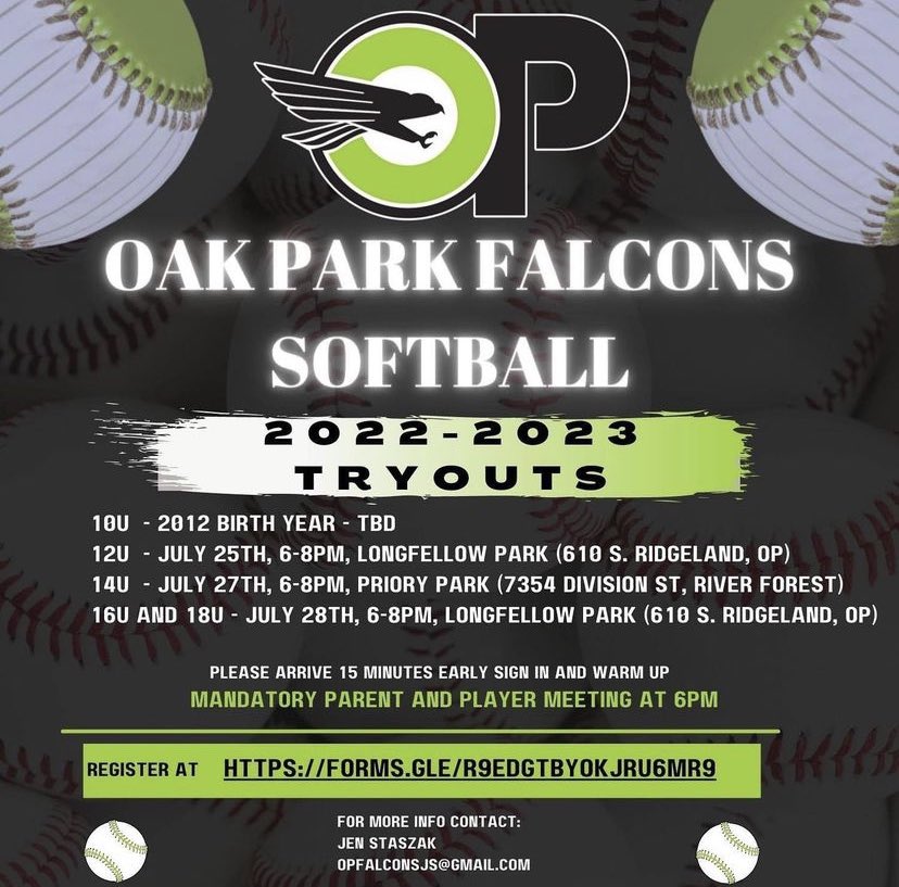 Oak Park Falcons Softball Tryouts

Next week is almost here!!!
Click the link and register:

docs.google.com/forms/d/e/1FAI…