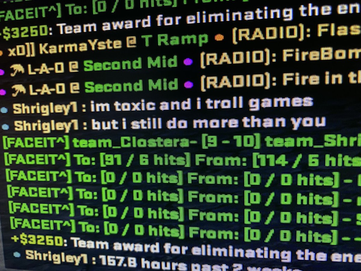 L_A_Os's tweet photo. @FACEITSupport  can’t stand this kind of behavior. Trolled game since knife round and was toxic while way. There is some proof. https://t.co/GV9QYxGpx2
