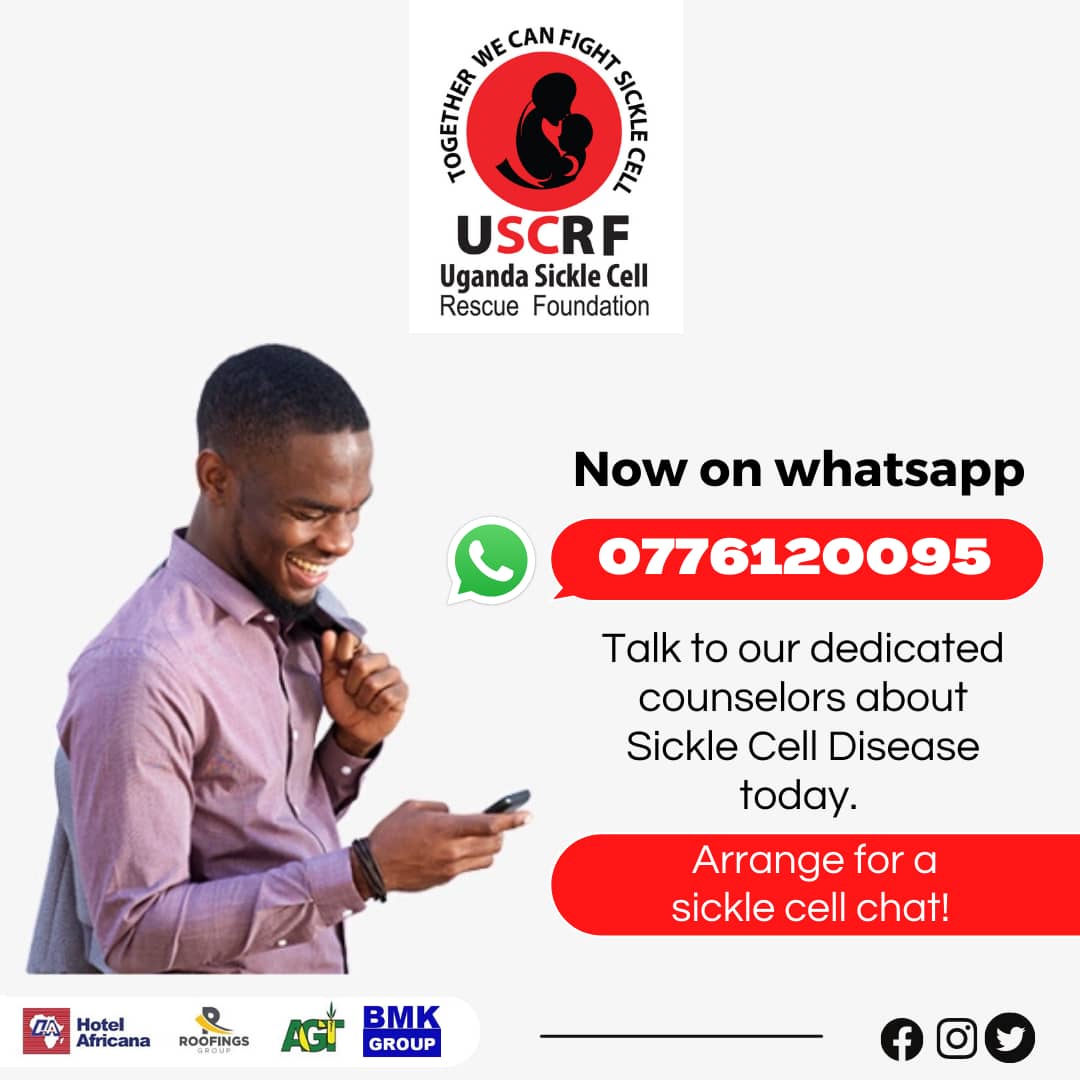 Introducing our whatsApp number; A one stop information center for sickle cell disease in Uganda.
@ddanielroy <a href="/MinofHealthUG/">Ministry of Health- Uganda</a> <a href="/JaneRuth_Aceng/">Dr. Jane Ruth Aceng Ocero</a> <a href="/nascc_org/">National Alliance of Sickle Cell Centers</a> <a href="/LukiahMulumba/">Lukiah Mulumba</a> <a href="/Roofingsgroup2/">.Roofings Group</a> <a href="/bmkapartments/">BMK House</a> <a href="/atggroupuganda/">AGT Africa Group</a> <a href="/KigoziMaggie/">Maggie Kigozi</a>  <a href="/HotelAfricana/">Hotel Africana</a> <a href="/JaneRuth_Aceng/">Dr. Jane Ruth Aceng Ocero</a> <a href="/Jamiel5544/">Jamiel</a>