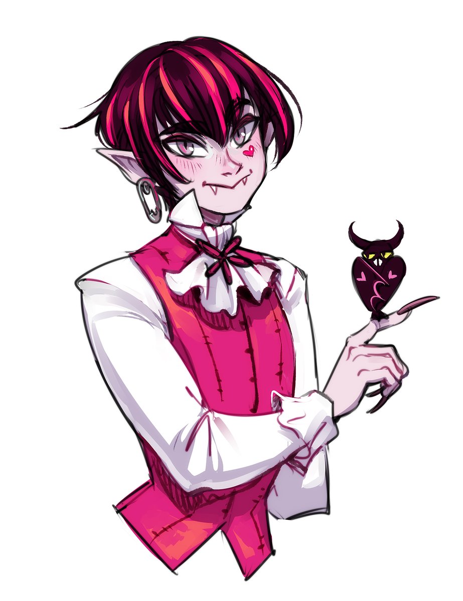 Ripushko's tweet photo. I had a small artblock, so only the lil sketch.

Over time, I want to draw many monsters, today I tried Dracualura #genderbend https://t.co/2VHoAe6QsZ