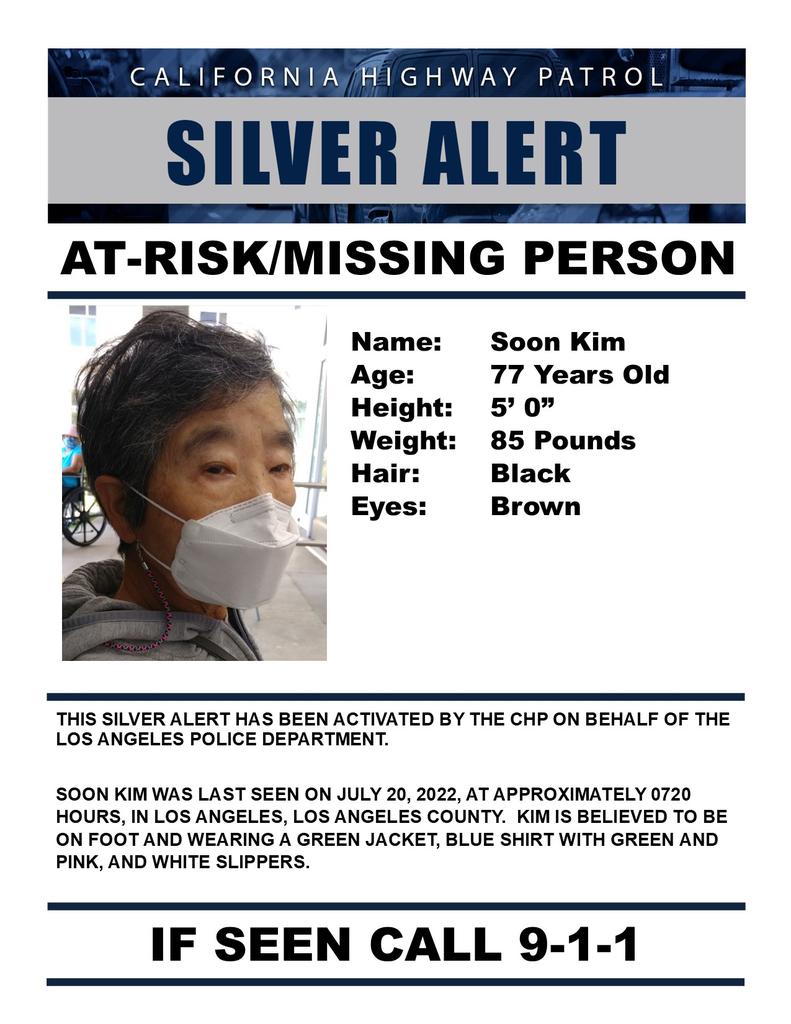 Azifeya's tweet photo. @chpalerts SILVER ALERT - Los Angeles County
Last Seen: S Westmoreland Ave. at W Olympic Blvd., Los Angeles
@LAPDHQ IF SEEN, CALL 9-1-1 https://t.co/p7ssAJty4f https://t.co/DcIjqm8WwK