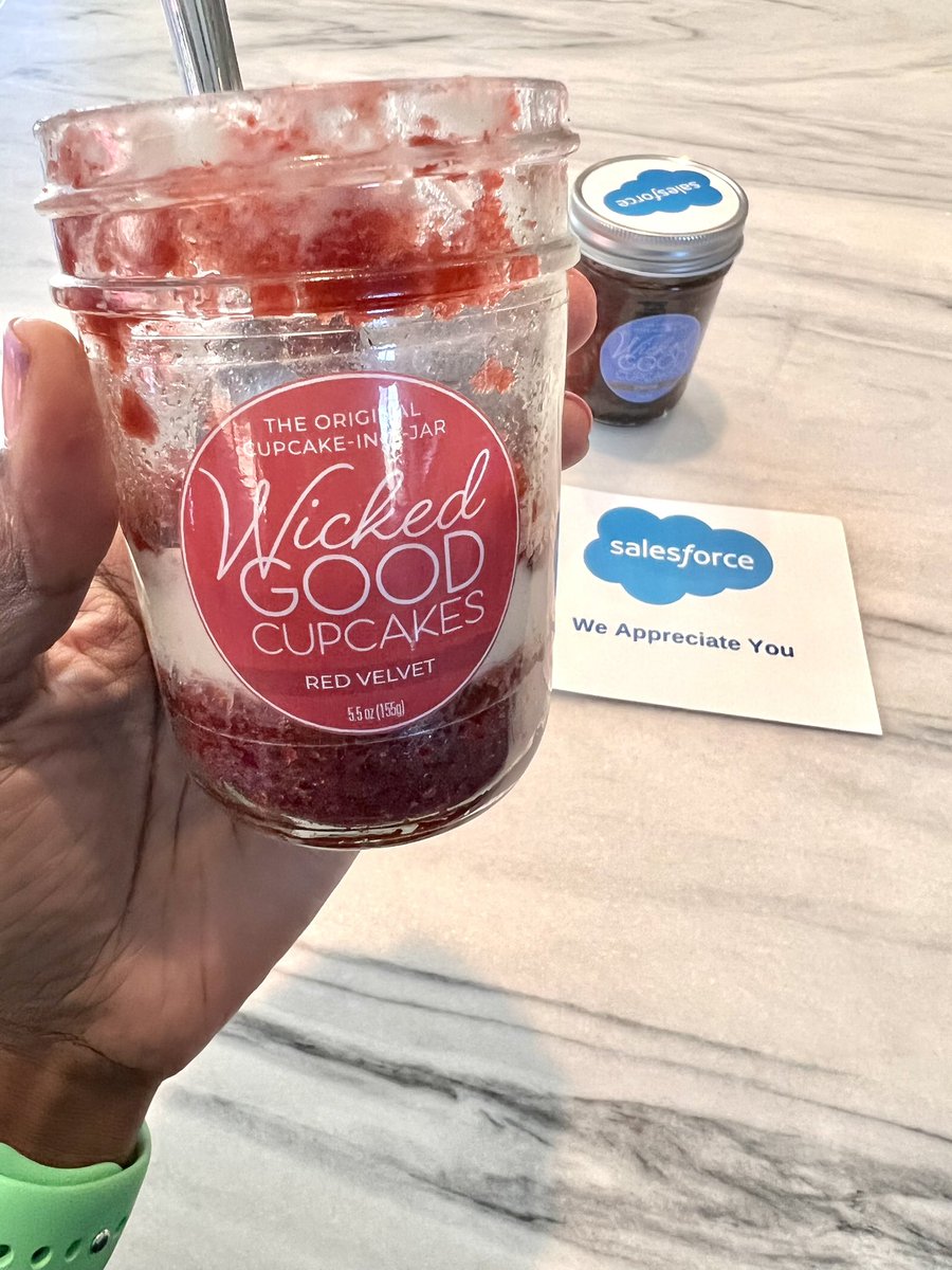 Sometimes it’s the little things. My husband’s employer <a href="/salesforce/">Salesforce</a> sends the best gifts. #cupcakesinajar #wfh #culture <a href="/wickedgoodcup/">Wicked Good Cupcakes</a> <a href="/corylhaynes/">Cory Haynes</a>