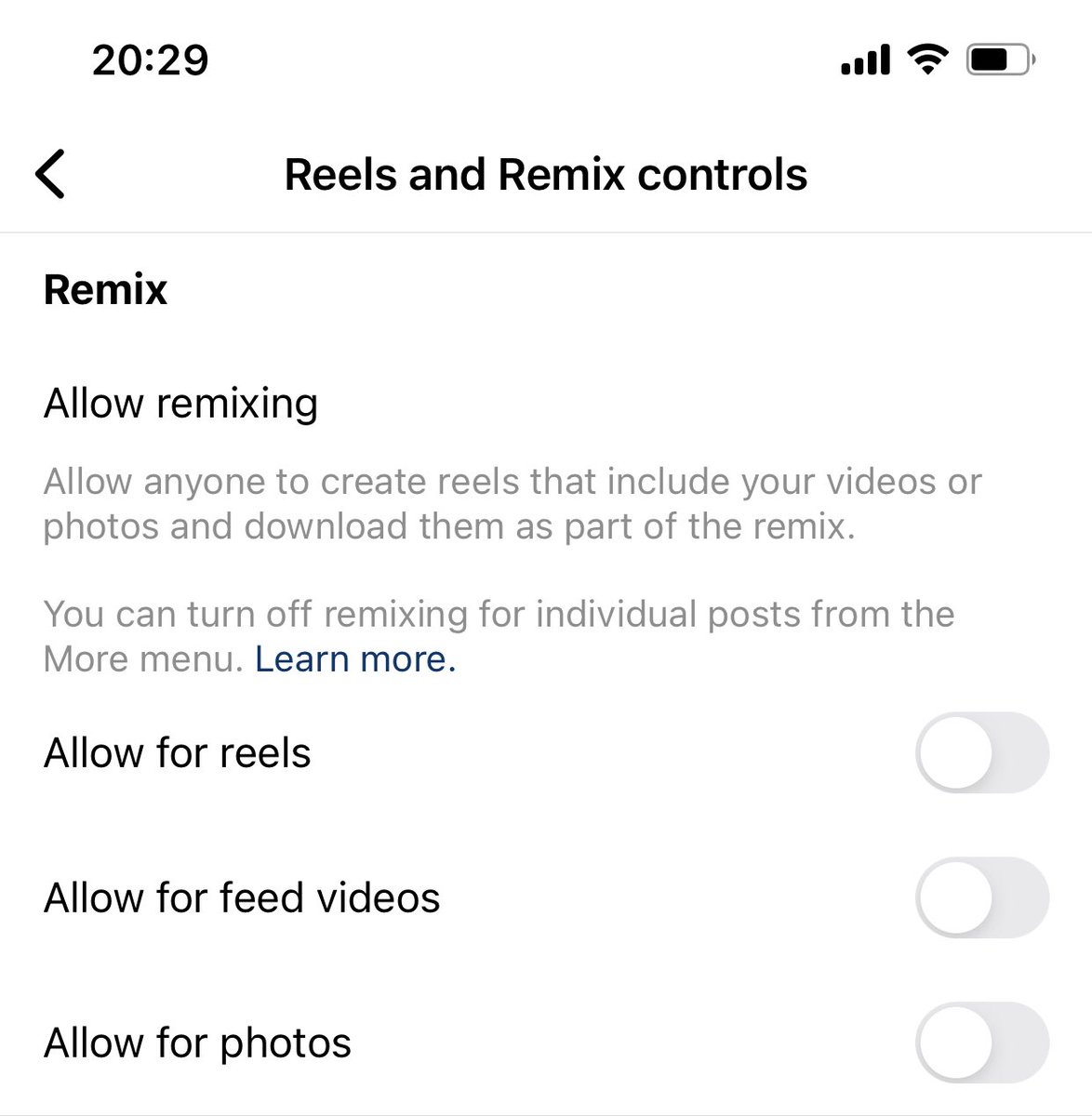 AdamKarnacz's tweet photo. Unbelievable from Facebook. These options are on by default on Instagram for all your public photos and videos. https://t.co/zbAgQYiKbj