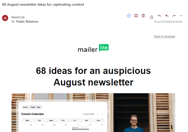ChalseyOfficial's tweet photo. Not gonna lie, @MailerLite emails about content ideas.

I'm really feeling the 'Happiness Happens Month' - the whole month of August dedicated to the active pursuit of happiness 🤗.

❤️‍🔥 Check out their ideas for August here: https://t.co/0TAZhHZJQA https://t.co/ZwEp5BkvJU