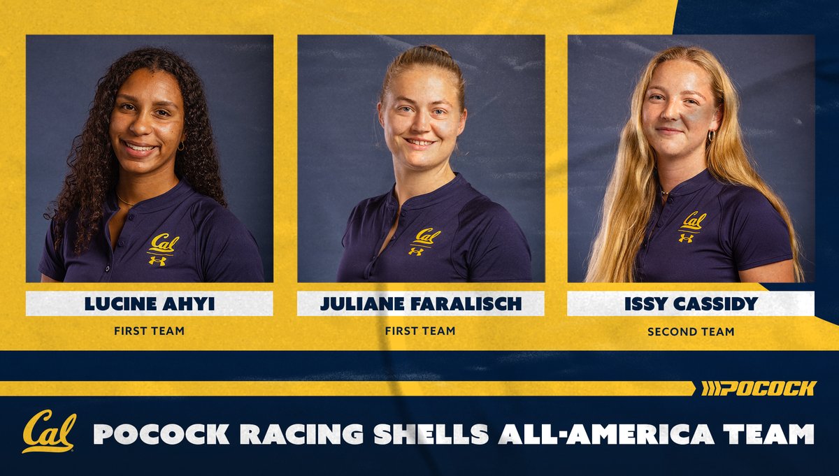 Cal Women's Rowing (@calwrowing) on Twitter photo Congratulations to Lucine, Juliane, and Issy for earning <a href="/PocockRacing/">Pocock Racing Shells</a> All-American honors!
Full release π°| calbea.rs/3B7VjNK
#GoBears Congratulations to Lucine, Juliane, and Issy for earning <a href="/PocockRacing/">Pocock Racing Shells</a> All-American honors!
Full release π°| calbea.rs/3B7VjNK
#GoBears
