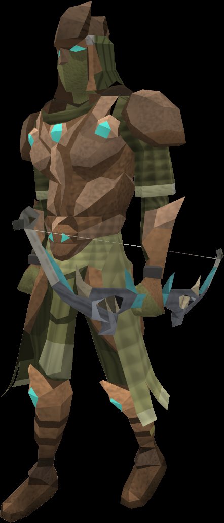 The old Dungeoneering armour 'Saggittarian' has a desert feel to it the more I look at it.

Has a colour scheme that fits other BIS items like assembler AND pegs

It already has that BIS look. Maybe an oldschool rework with a stripped down version and bulkier for the upgrade?