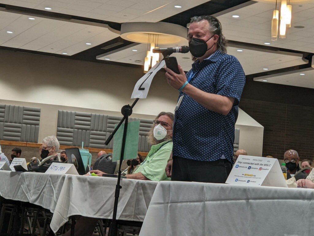 RikDeskin's tweet photo. I was speaking in support of @The_AFM Resolution today, about hiring musicians at the @WAAFLCIO Convention. This motion passed.
#sagaftra #waaflcio #theafm https://t.co/qHclvicO79