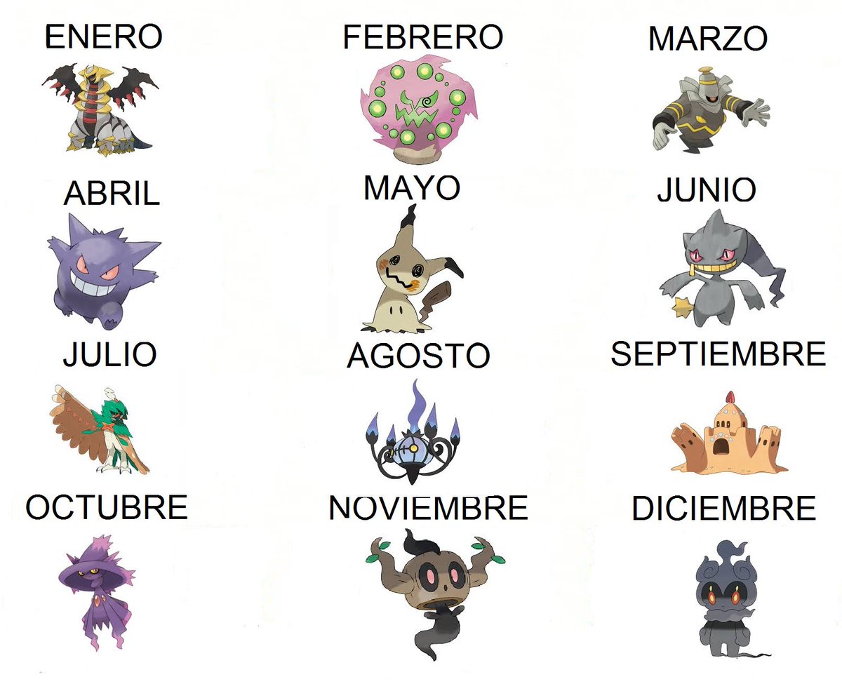 Diamond 💎 on X: ¿Qué pokémon tipo fantasma serias? Según el mes en el que  naciste. 👻  / X