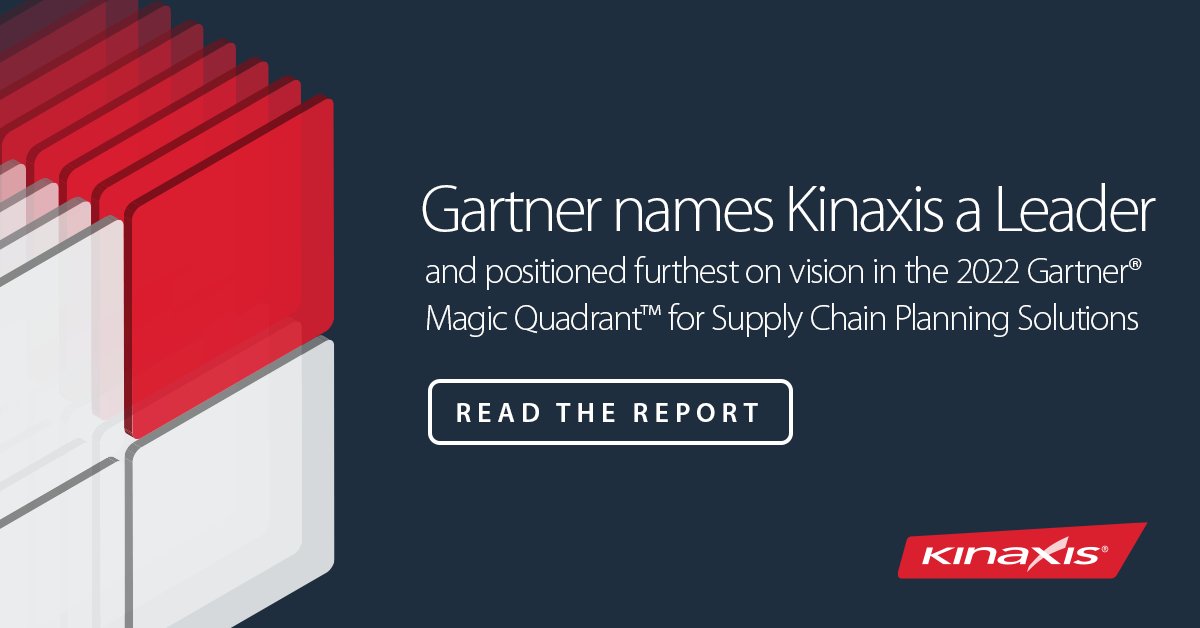 Kinaxis's tweet photo. Kinaxis has been named a Leader in the @Gartner #MagicQuadrant for Supply Chain Planning Solutions for the eighth consecutive time. With Kinaxis Planning One, you gain the capabilities of a control tower with the synchronization of #ConcurrentPlanning
https://t.co/lDo0V4QWRM https://t.co/VZmVSs5yXH