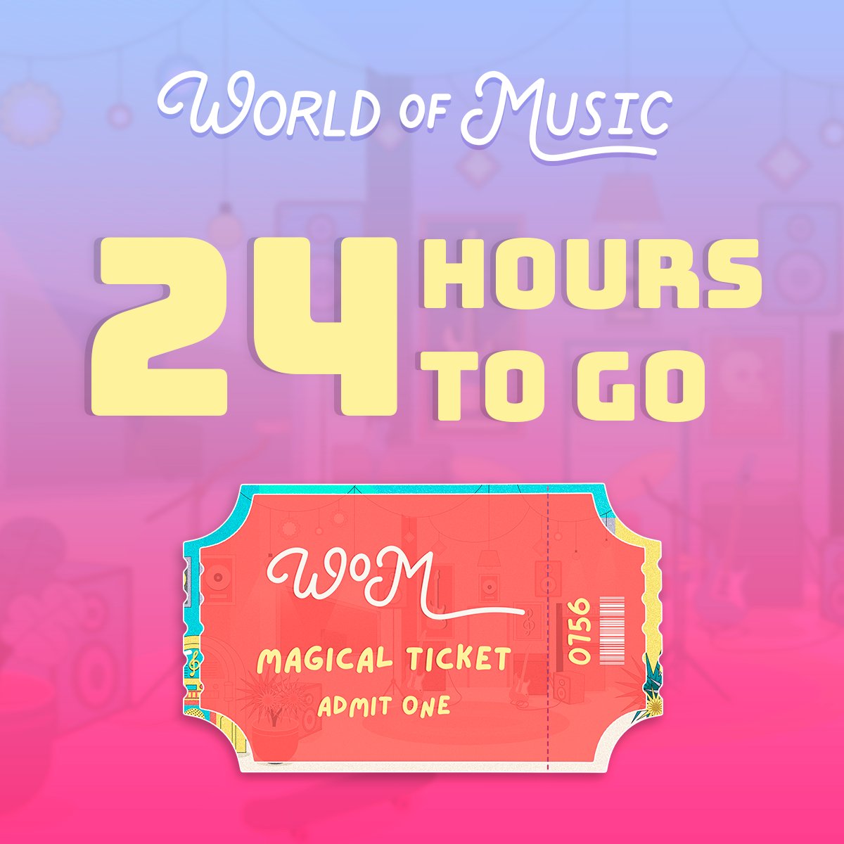 worldofmusicnft's tweet photo. Less than 24 hours for the #MagicalTicket 🎟️

Mint date is tomorrow Friday July 22nd🎉

🕘 MINT ORDER: WOM Holders 9AM EST -> Whitelist 9:45AM EST-> Public 10:00AM EST

2 Guaranteed #MagicalTickets 🎟️ on this tweet.
 
First 500 to react 👍 https://t.co/JLnomzZv4U