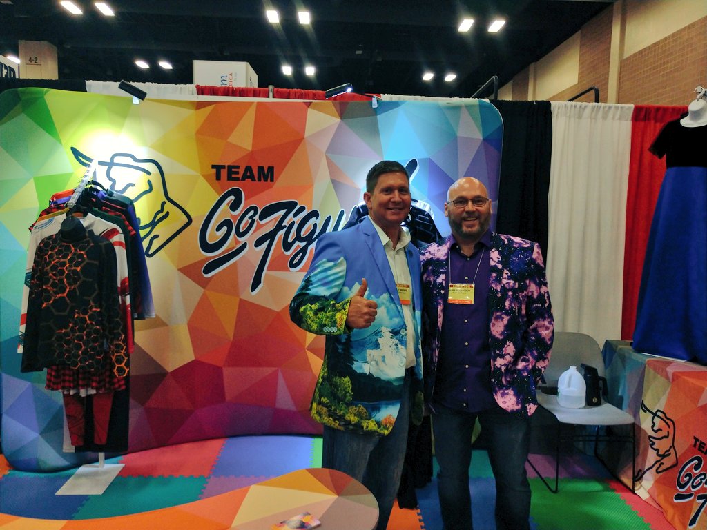 Best dressed award at #TBA goes to <a href="/TeamGoFigure/">Team Go Figure</a>. 

They have pacman and tetris suits coming tomorrow!