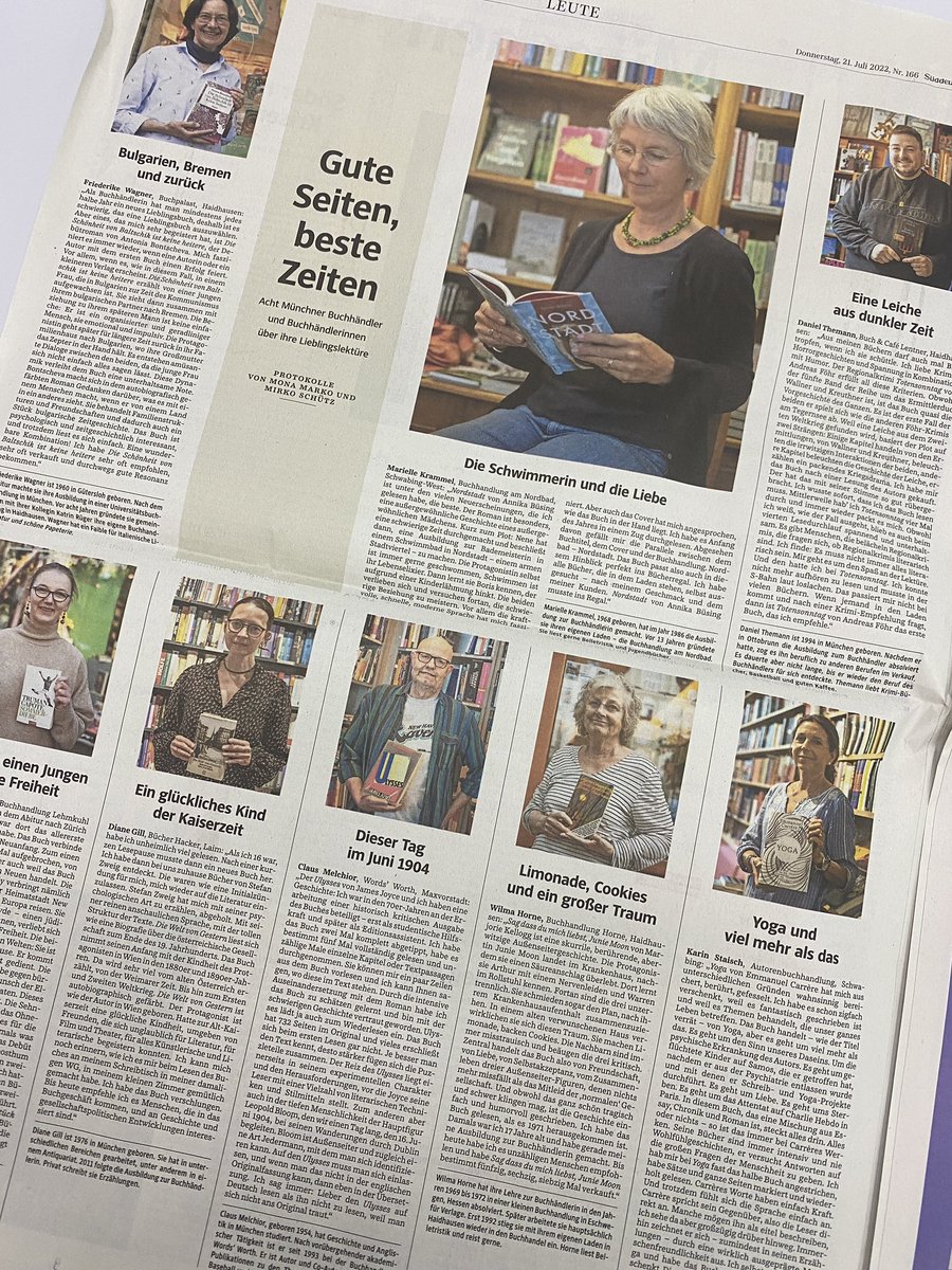 Bin durch München geradelt, hab Buchhändler:innen zu ihren Lieblingsbüchern befragt und darüber für die <a href="/SZ_Muenchen/">SZ München</a> geschrieben. Viel schöner geht Recherche nicht.