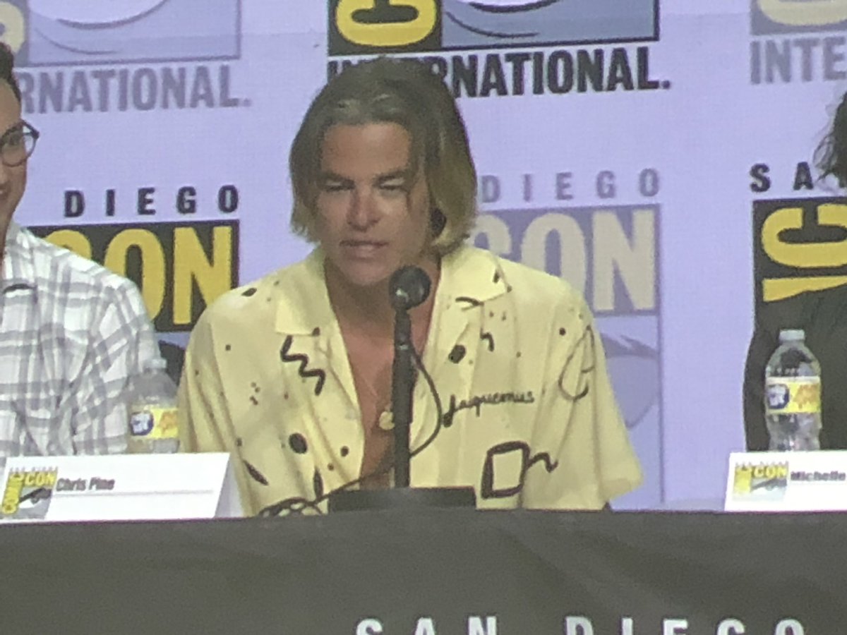 screenrant's tweet image. Chris Pine talking about making Dungeons and Dragons #SDCC