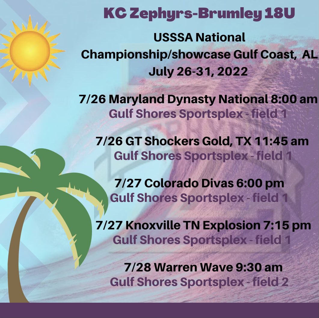 Last tournament of the summer. Heading to the Gulf Shores next week!