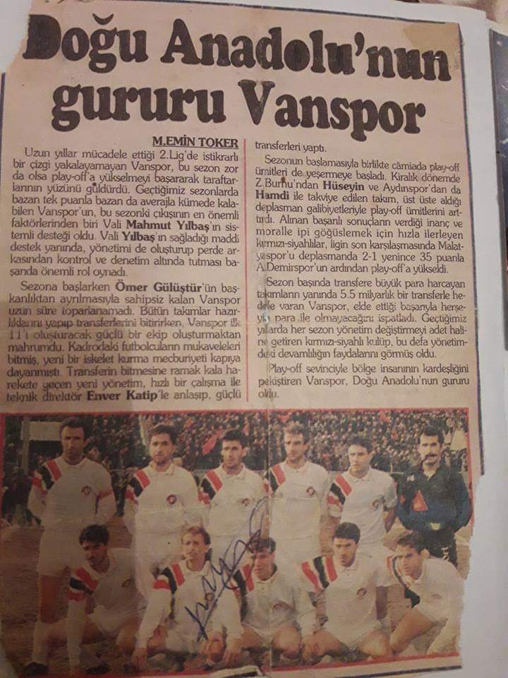 Tek aşk siyah kırmızı
Vanın onuru gururu
VANSPOR