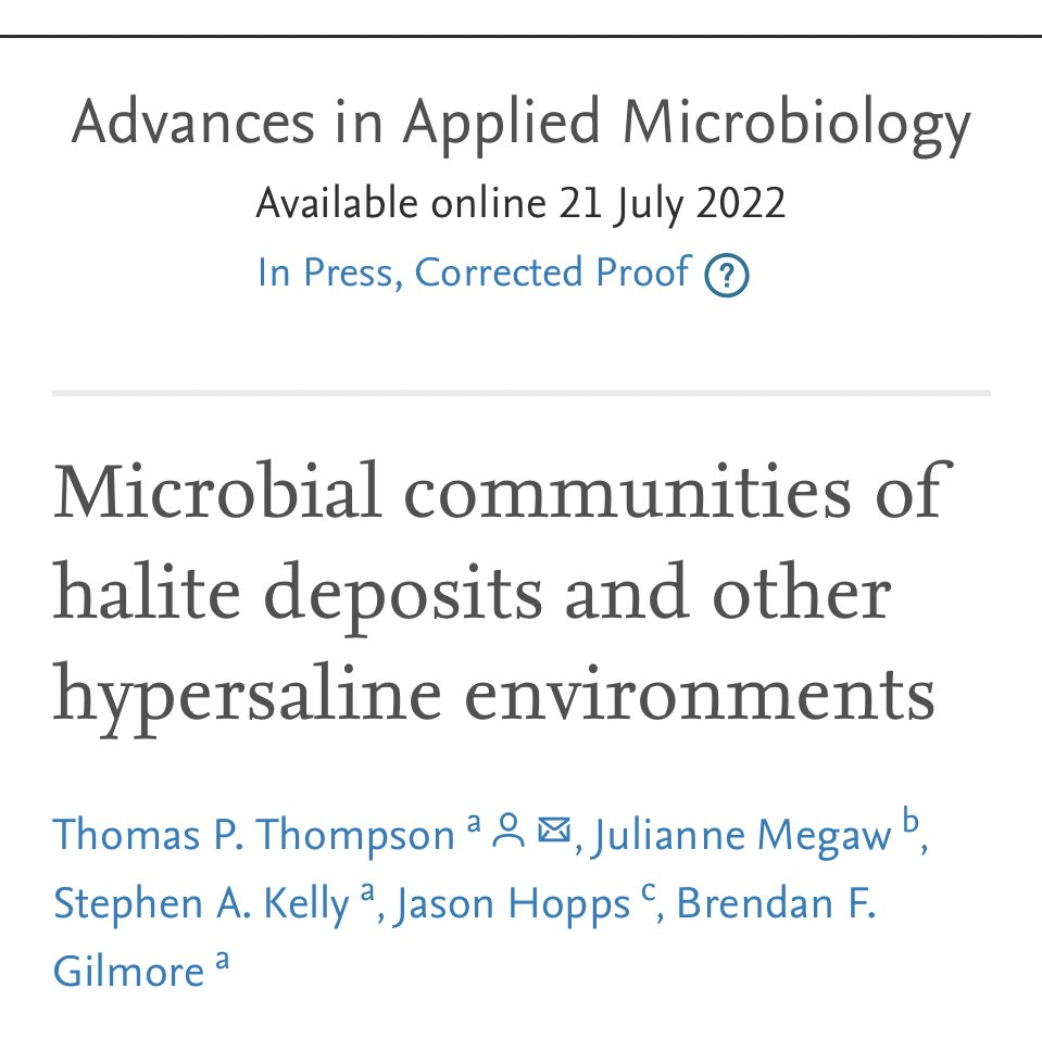 Thomas Thompson (@thomacillin) on Twitter photo I’m very happy to get this out today! 🎉 Another first author piece too!
Thanks for all the hard work <a href="/juliannemegaw/">Julianne Megaw</a> , <a href="/Stephen_A_Kelly/">Stephen Kelly</a> and <a href="/BrendanFGilmore/">Brendan Gilmore</a> #firstauthor #halophiles #archaea
Have a read 📖:
authors.elsevier.com/a/1fRwhEr1XghOr I’m very happy to get this out today! 🎉 Another first author piece too!
Thanks for all the hard work <a href="/juliannemegaw/">Julianne Megaw</a> , <a href="/Stephen_A_Kelly/">Stephen Kelly</a> and <a href="/BrendanFGilmore/">Brendan Gilmore</a> #firstauthor #halophiles #archaea
Have a read 📖:
authors.elsevier.com/a/1fRwhEr1XghOr