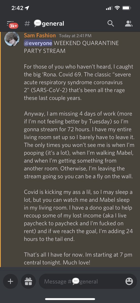 SamIPOMB's tweet photo. 🤧🤒😷 PLEASE READ!!! 

tldr I have Covid so I’m going live on twitch for 72 hours starting tonight at 7 pm. https://t.co/y5PldHLX7o