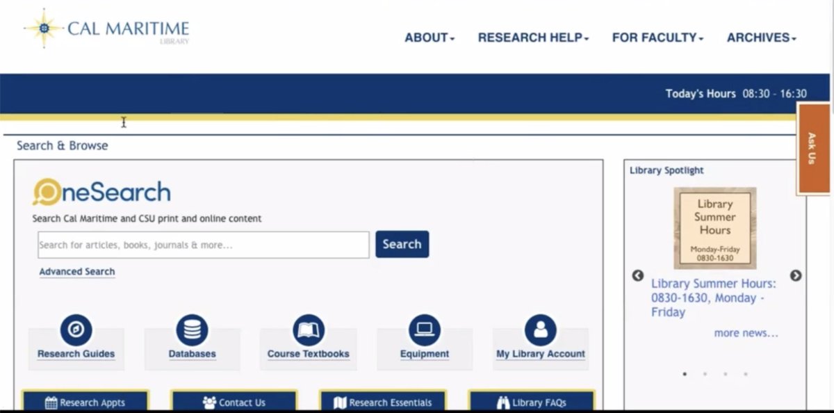 springshare's tweet photo. Katherine created a beautiful new website for her library in *one week* using #LibGuides CMS - no designer necessary! We're impressed. #SpringyCamp @CalMaritimeLibrary https://t.co/ETh83wTnOC