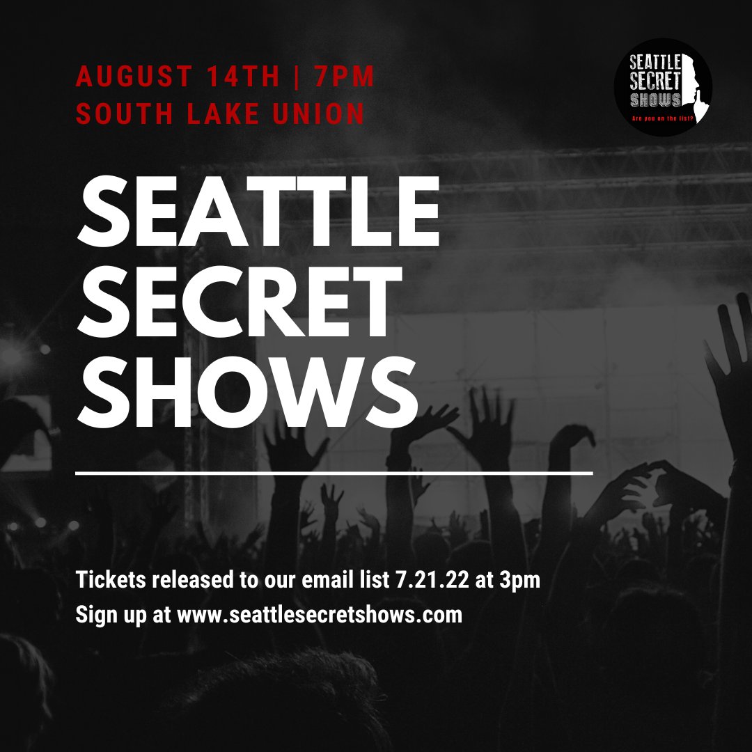 Show announcement! Don't miss our next secret show on August 14th! Tickets will be released to our email list today at 3pm - make sure to sign up to get yours!
#areyouonthelist