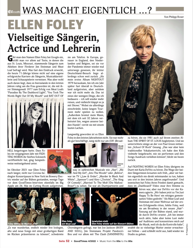 Beautiful feature from Phillip Rosser at #GoodTimesMagazine in Germany. My latest album 'Fighting Words' is available now.

<a href="/realjimsteinman/">Jim Steinman</a> <a href="/MetalHeadBot/">WomenInMusic</a> <a href="/estrogeneration/">Estrogeneration: Where Women Rock!</a> <a href="/ITHERETWEETER1/">theretweeter</a> <a href="/rock_and_folk/">Rock&Folk</a> <a href="/RecCollMag/">Record Collector Mag</a> <a href="/BroadwayWorld/">BroadwayWorld</a>