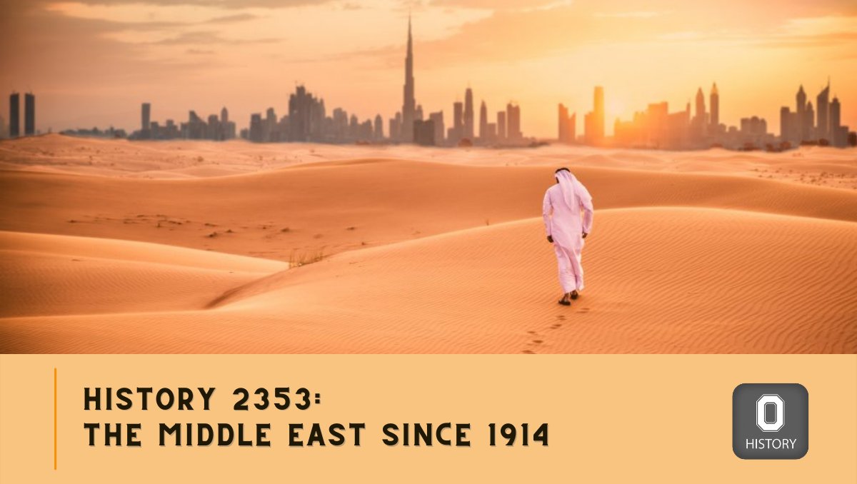osuhistorydept's tweet photo. Check out "History 2353 - The Middle East Since 1914", offered autumn semester! The course presents an overview of the political, social, economic, &amp; cultural history of the Middle East from late-19th century-present. Taught by Assoc. Prof. Yiğit Akin, T &amp; R 11:10am-12:30pm. https://t.co/g8yGV5v6wZ