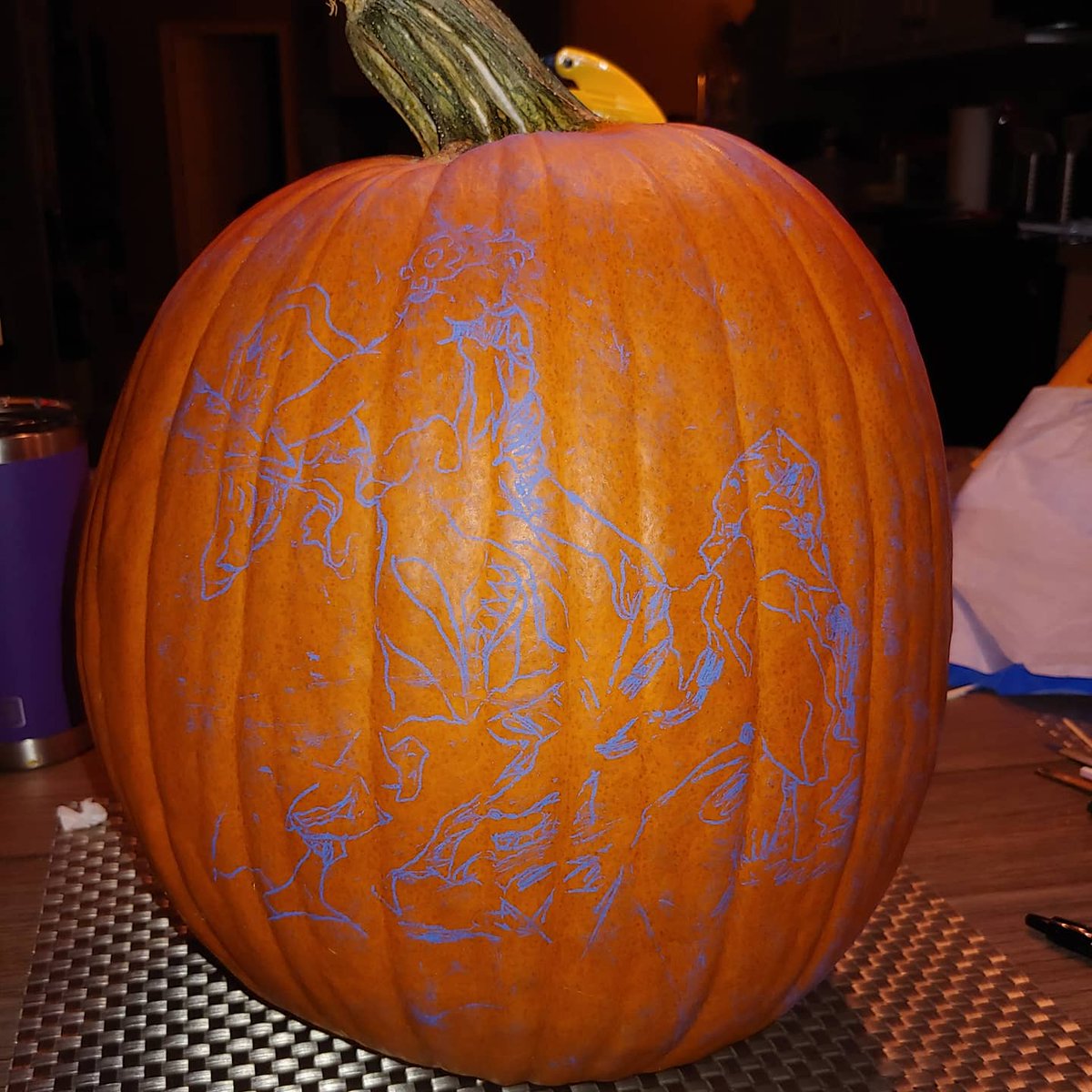 orlandojunes's tweet photo. I have a lot of favorite things that @gish made me do but the Ecstasy of St Teresa pumpkin I did in 2020 for the Halloween mini hunt was probably the best #GishMadeMeDoIt https://t.co/1hjuD8I5jK