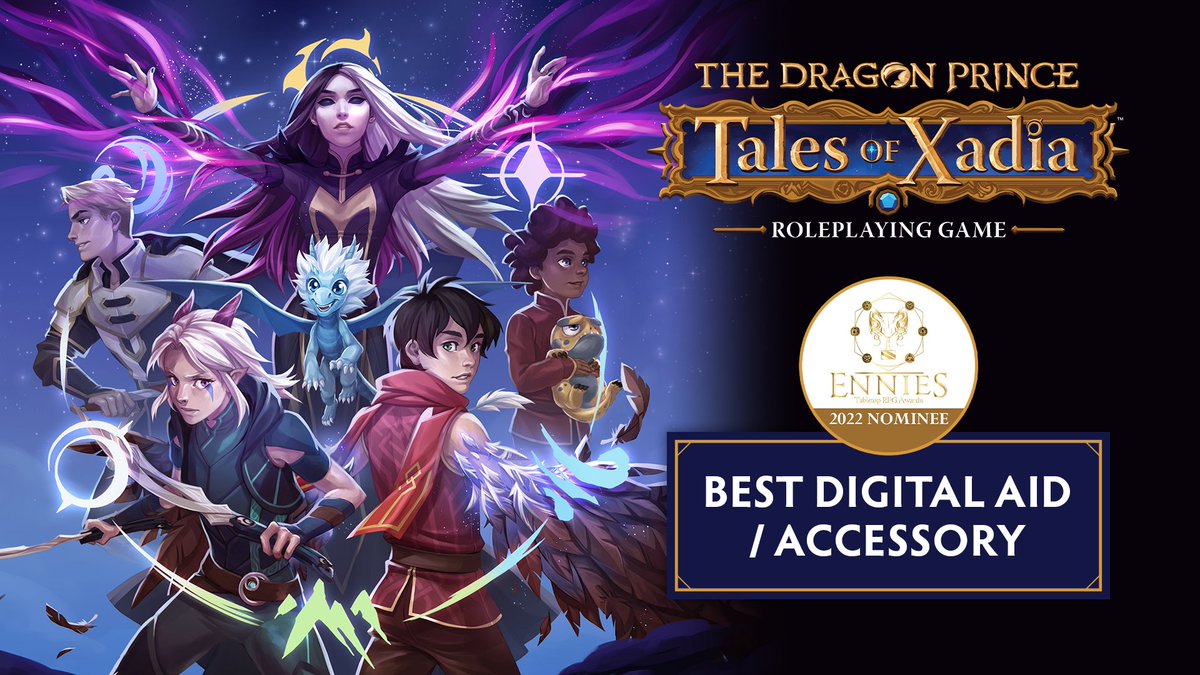 This just in! If you haven’t voted for #TalesOfXadia at the <a href="/ENnies/">ENNIE Awards</a>, there’s still time! You have until July 24 to vote for us as Best Digital/Aid Accessory. Mark us down for 1 vote here: vote.ennie-awards.com/vote/2022/ball…