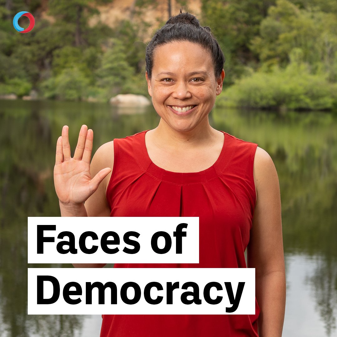 IssueOneReform's tweet image. This is Natalie. She's a yoga instructor and a devoted Trekkie. She's also an election worker who faced intimidation for doing her job and safeguarding our democracy. Now, it’s up to us to protect her and election workers across the country.
#FacesOfDemocracy @nado1377