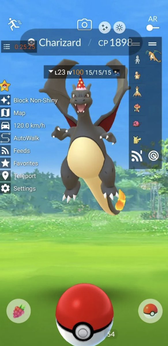 GoPasses's tweet image. $5 for shiny party hat charizard! 20k stardust.