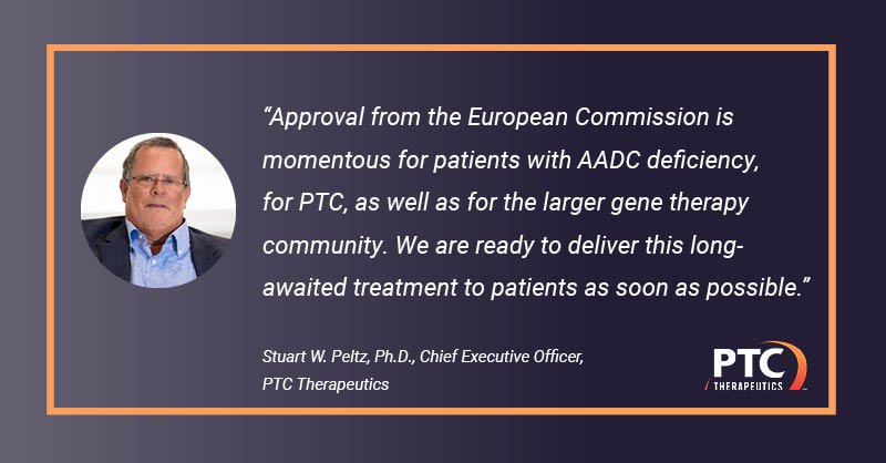 The first and only treatment for #AADCdeficiency, a rare genetic disease impacting children, is now approved in Europe.

Read more about this significant milestone at bit.ly/3PHitzf
#AADCdeficiency #genetherapy