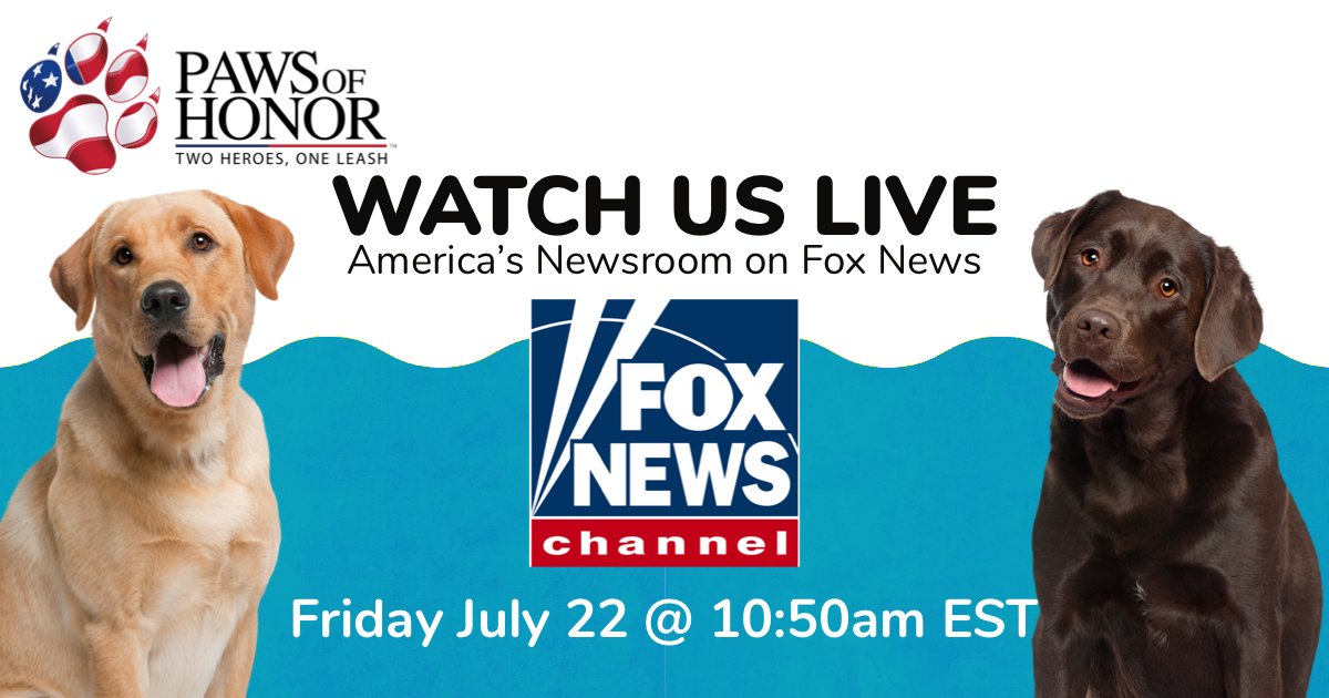 Tune in to <a href="/FoxNews/">Fox News</a> TOMORROW MORNING as <a href="/AmericaNewsroom/">America's Newsroom</a> introduces some of our furry friends from Paws of Honor at <a href="/ODAHCenter/">ODAHCenter</a>! Catch the story LIVE at 10:50 am EST! #FoxNews #news #dogs #police #military