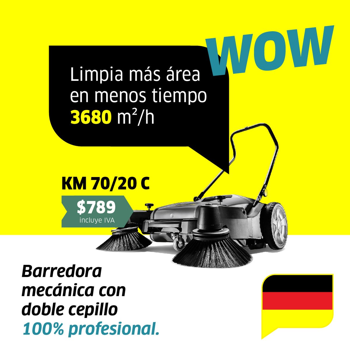 KarcherEcuador's tweet photo. La mejor barredora del mercado calidad vs precio. Compara el rendimiento con otras barredoras similares y pasate al lado más limpio de Kärcher. https://t.co/Kh4dIZ8tsv