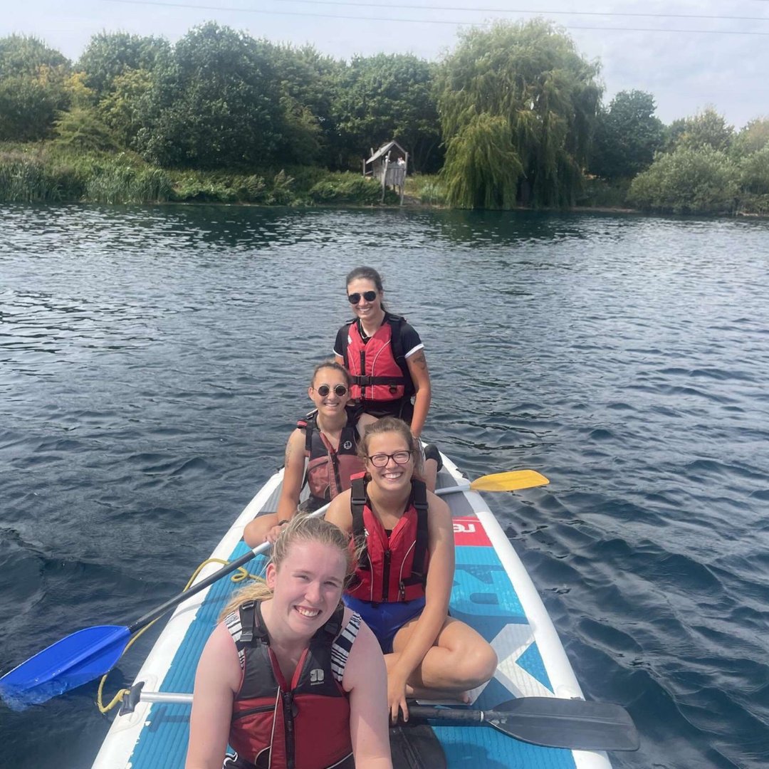 Our XL paddle boards can carry your whole group, require a lot of teamwork and bring guaranteed belly laughs. 

Glide and splash your way around our stunning lake. Take in the views and once you’ve mastered the moves

More information at stubbers.co.uk/book/adventure…
