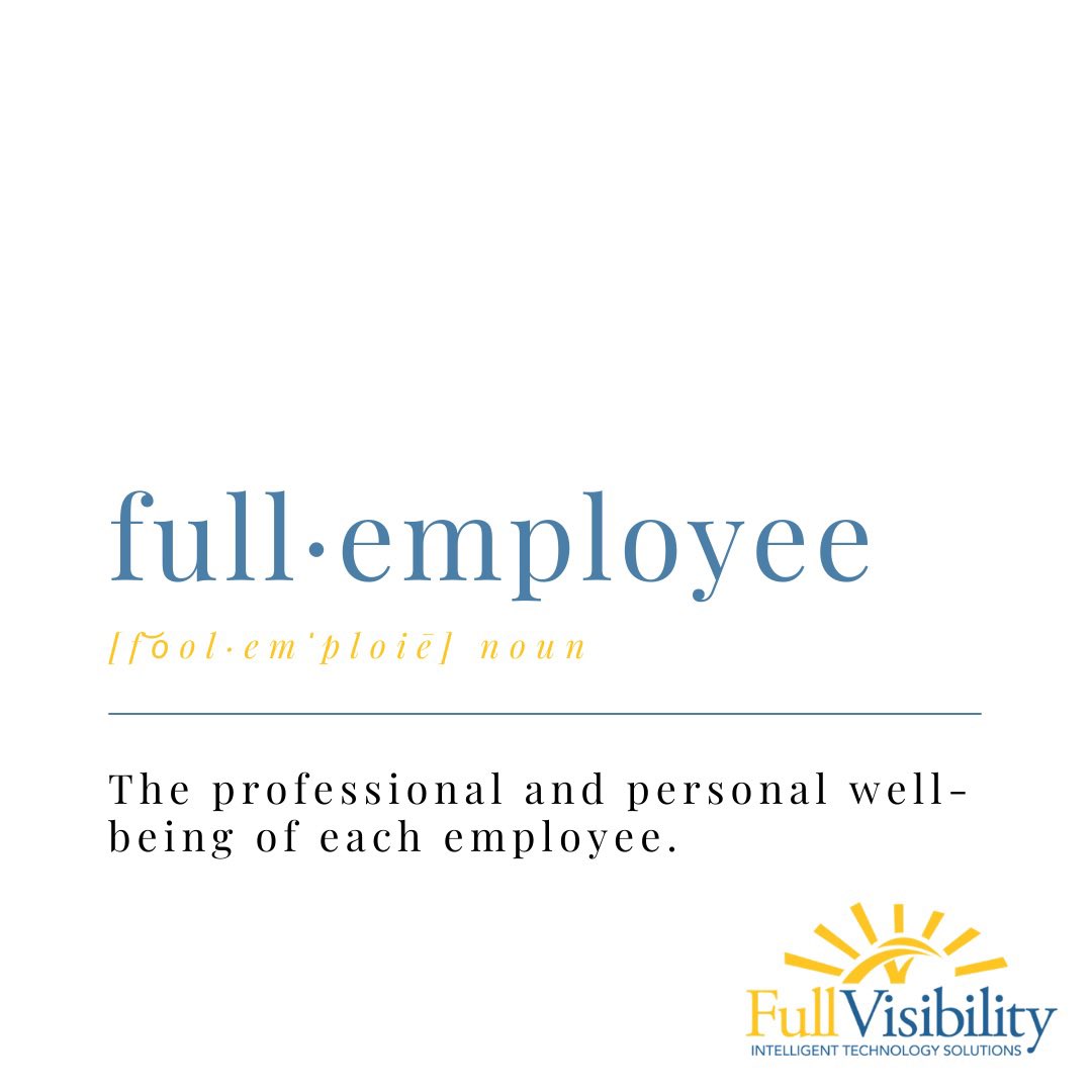 FullVisibility's tweet photo. At Full Visibility, we prioritize the
professional and personal well-being of
each employee - the full employee. You
aren't just your skill set, you're part of the team. And we are glad you’re here✨  #theFullEmployee https://t.co/EXbYyy27qS