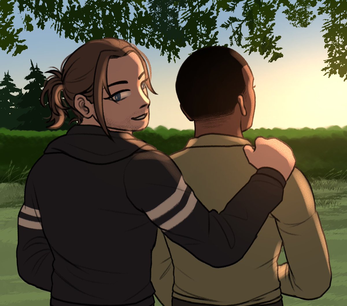 bunetties's tweet image. day 4: college (slice of life) for @sambuckyauweek 📚 #sambucky #buckysam #winterfalcon