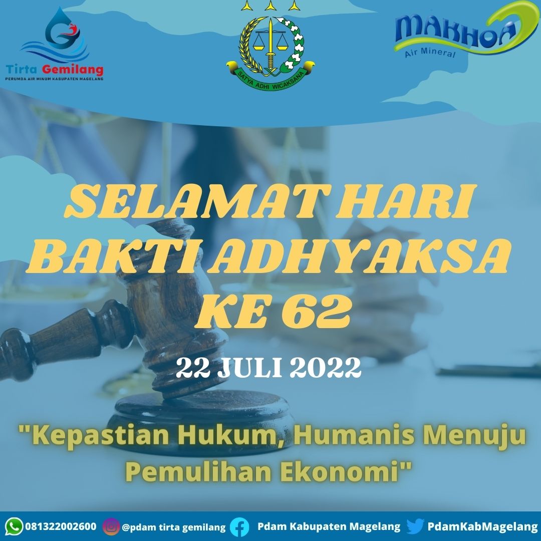 "SELAMAT HARI BAKTI ADHYAKSA KE 62"

 #pdam #perumda #perumdaairminum #tirtagemilang #kabupatenmagelang #kabmagelang #kominfomagelang