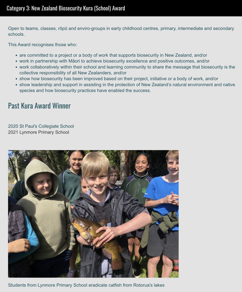 Is your kura/school a biosecurity champion? Blow that trumpet and get your entry into the 2022  NZ Biosecurity Awards Kura Award!
bit.ly/3nxxWW2
#STEMeducation <a href="/NZEnved/">Environmental Edu NZ</a>
<a href="/EducationGovtNZ/">Te Tāhuhu o te Mātauranga</a> #pūtatara <a href="/MPI_NZ/">Ministry for Primary Industries</a> @TiraWhakamataki