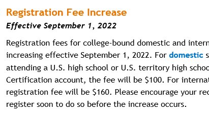 🚨Did you know? <a href="/ncaaec/">NCAA Eligibility Center</a> fees are increasing starting September 1st. $100 for Domestic PSAs &amp; $160 for International PSAs.

Another reason to register early!