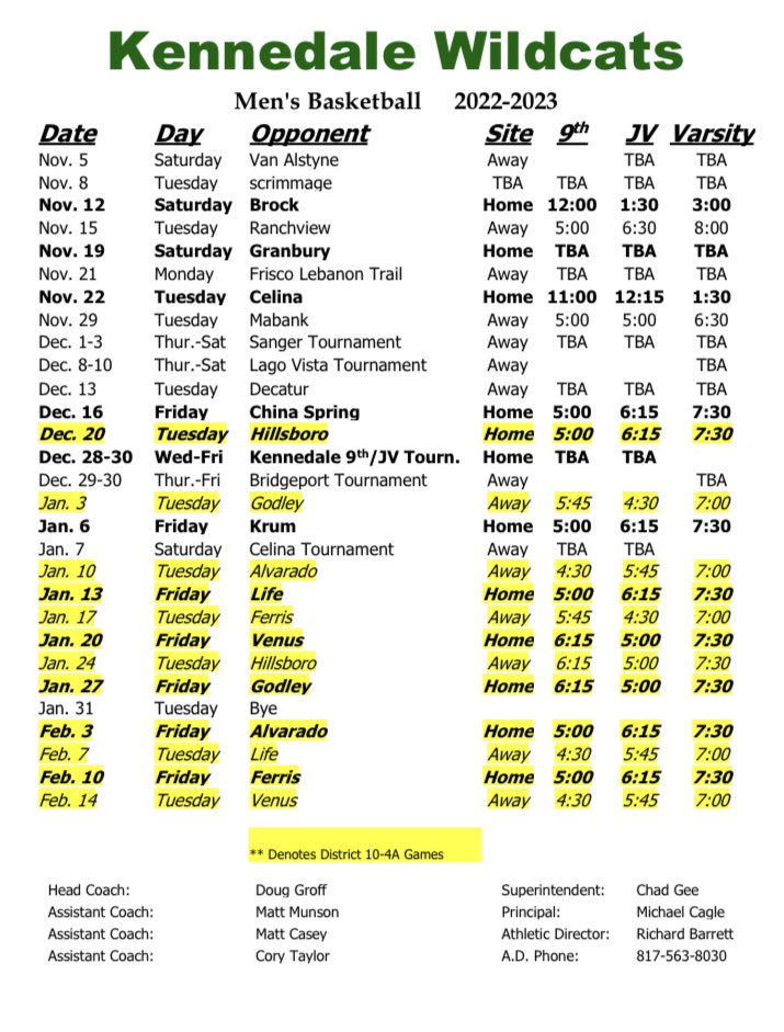 🏀🚨🗓Schedule Alert🗓🚨🏀

We still need 1 scrimmage, but below is our schedule for the upcoming season!!

Mark your calendars now for what should be an amazing ride with a Great group of young men!!

#LoveTheWalk