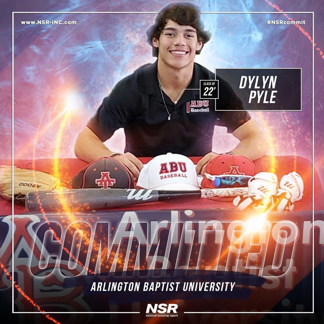 🚨#CommitmentAlert🚨
Congrats to 2022 #NSRbaseball Dylyn Pyle for Committing to Arlington Baptist University!👍⚾️
🖥: evo.nsr-inc.com/Dylyn.Pyle22
👤: Chris Daniel
#NSRcommit
#DylynPyleNSR <a href="/DylynPyle/">Dylyn Pyle</a> Let’s go !!!