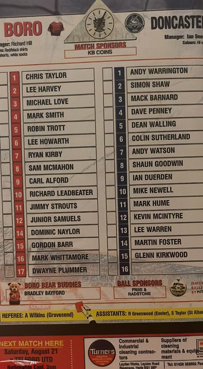 kelvostarr's tweet photo. @waspboro1 @boroguide @stevenage Not on the programme teamsheet. https://t.co/0MwIjCcaLZ
